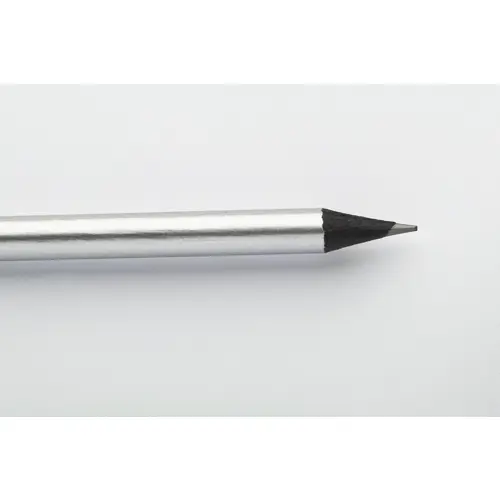 Matita HB temperata in legno di colore nero con finitura metallizzata e gomma nera