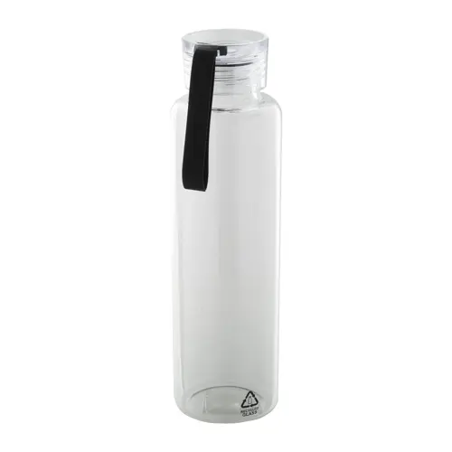Borraccia in vetro riciclato da 550ml con coperchio in PS custodia in neoprene RPET e cinturino in silicone
