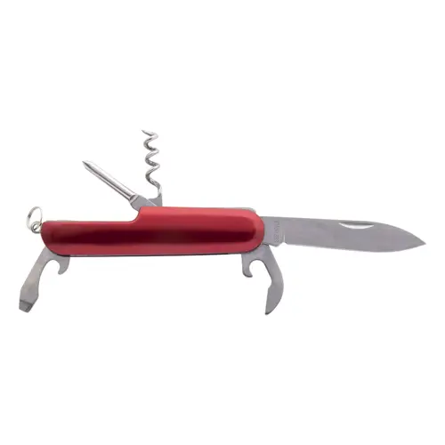 Coltello tascabile in acciaio inossidabile con 5 funzioni e manico in alluminio