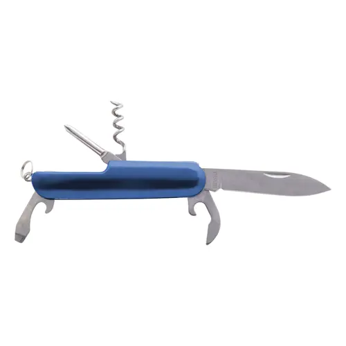 Coltello tascabile in acciaio inossidabile con 5 funzioni e manico in alluminio