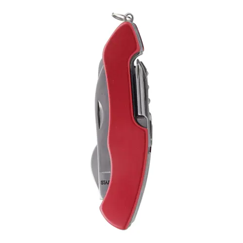 Coltello tascabile in acciaio inossidabile con 12 funzioni e manico in alluminio