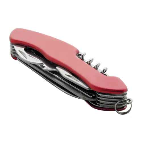 Coltello tascabile in acciaio inossidabile con 12 funzioni e manico in alluminio