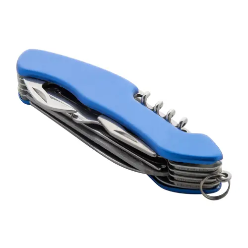 Coltello tascabile in acciaio inossidabile con 12 funzioni e manico in alluminio