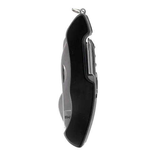 Coltello tascabile in acciaio inossidabile con 12 funzioni e manico in alluminio