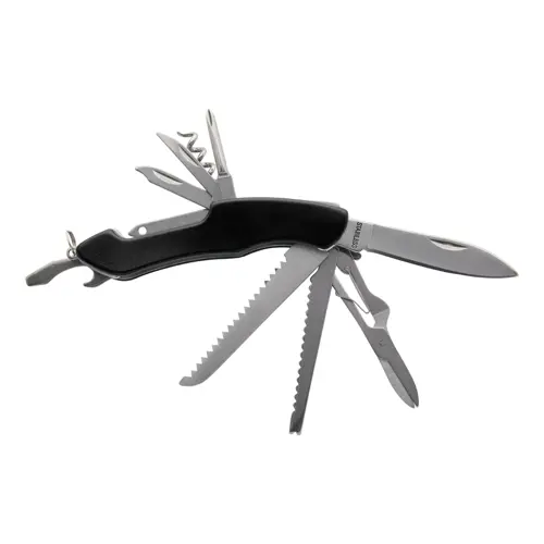Coltello tascabile in acciaio inossidabile con 12 funzioni e manico in alluminio