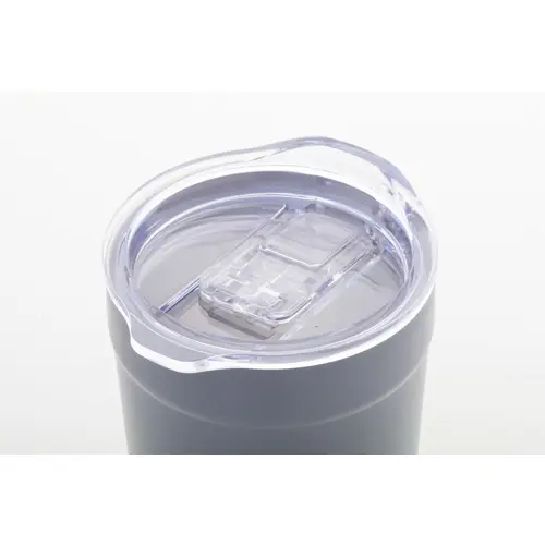 Tazza termica da 600ml in acciaio inox riciclato con base in bambù e coperchio in plastica AS