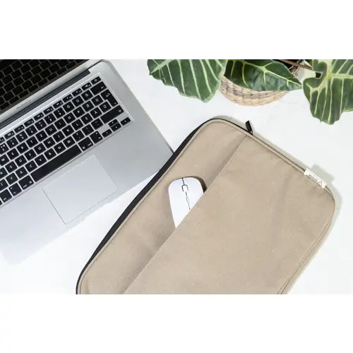 Custodia per pc da 15" in cotone riciclato e poliestere RPET imbottita con tasca frontale 400×270×30mm