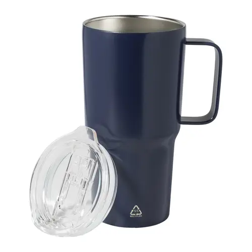 Tazza termica in acciaio inox riciclato e coperchio in PS da 600ml
