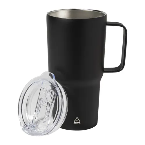 Tazza termica in acciaio inox riciclato e coperchio in PS da 600ml