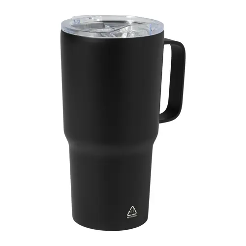 Tazza termica in acciaio inox riciclato e coperchio in PS da 600ml