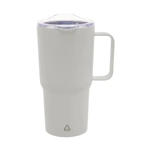 Tazza termica in acciaio inox riciclato e coperchio in PS da 600ml