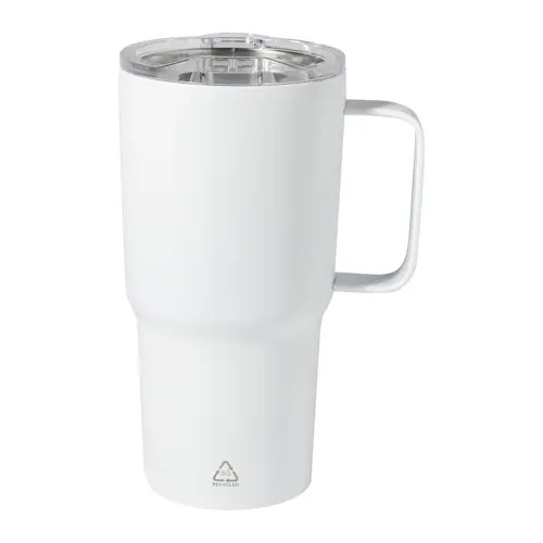 Tazza termica in acciaio inox riciclato e coperchio in PS da 600ml