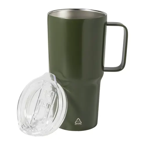 Tazza termica in acciaio inox riciclato e coperchio in PS da 600ml
