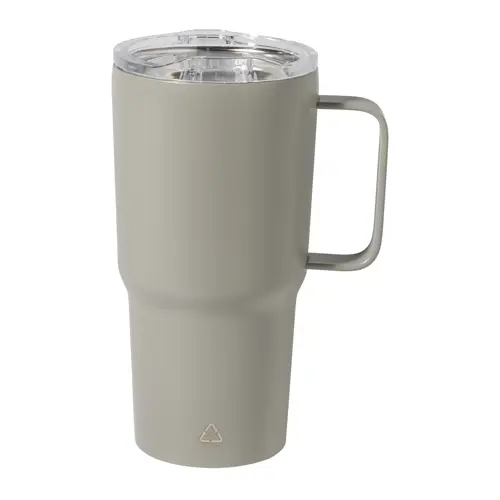 Tazza termica in acciaio inox riciclato e coperchio in PS da 600ml