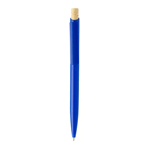 Penna a sfera in plastica ABS riciclata pulsante bambù refill blu