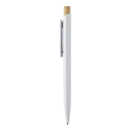 Penna a sfera in plastica ABS riciclata pulsante bambù refill blu