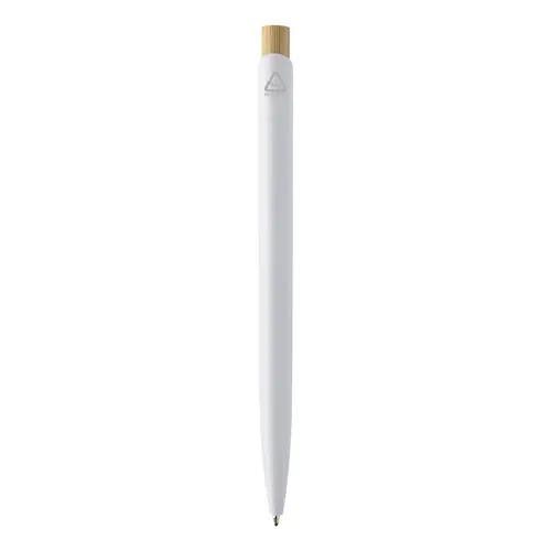 Penna a sfera in plastica ABS riciclata pulsante bambù refill blu