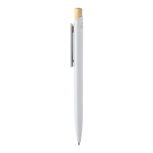 Penna a sfera in plastica ABS riciclata pulsante bambù refill blu