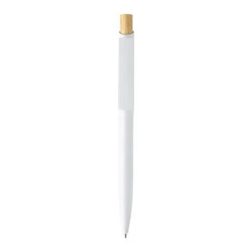 Penna a sfera in plastica ABS riciclata pulsante bambù refill blu