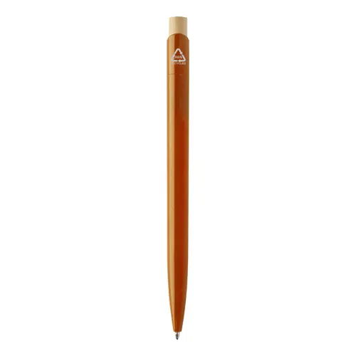 Penna a sfera in plastica ABS riciclata pulsante bambù refill blu