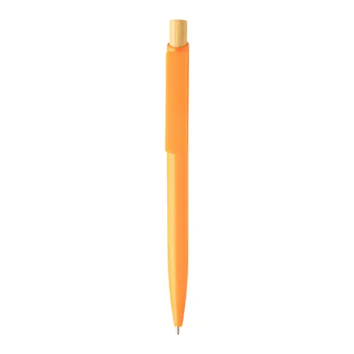 Penna a sfera in plastica ABS riciclata pulsante bambù refill blu