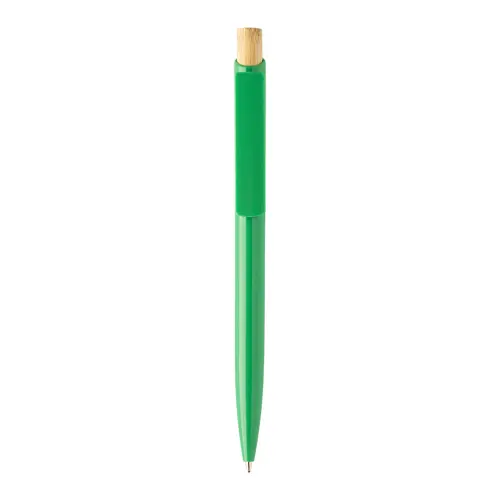 Penna a sfera in plastica ABS riciclata pulsante bambù refill blu