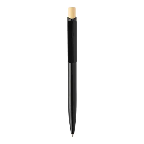 Penna a sfera in plastica ABS riciclata pulsante bambù refill blu