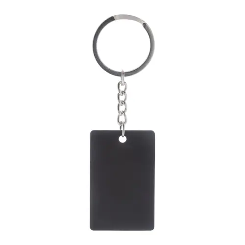 Portachiavi in acciaio riciclato a forma di rettangolo con finitura gommata