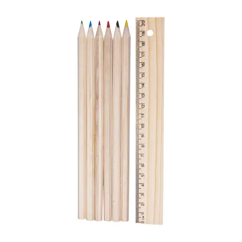 Set da 6 matite colorate con righello