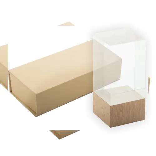 Trofeo fermacarte in vetro con base in legno di faggio