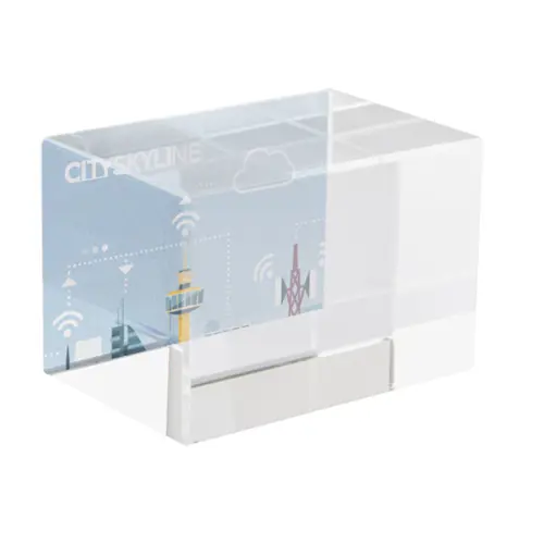 Trofeo in vetro rettangolare 40×40×60mm