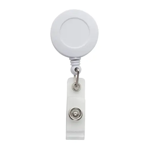 Porta badge telescopico in plastica per skypass con chiusura a bottone a pressione e clip in metallo