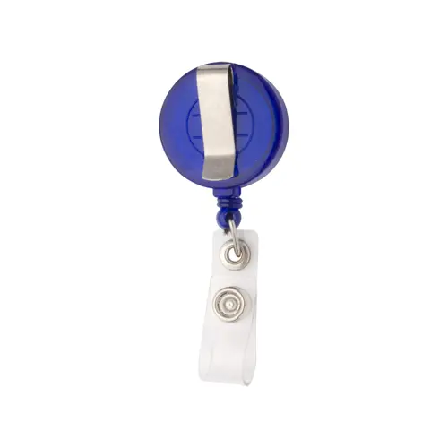 Porta badge telescopico in plastica per skypass con chiusura a bottone a pressione e clip in metallo