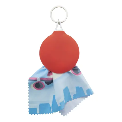 Panno per la pulizia degli occhiali in microfibra 130×180mm con portachiavi 