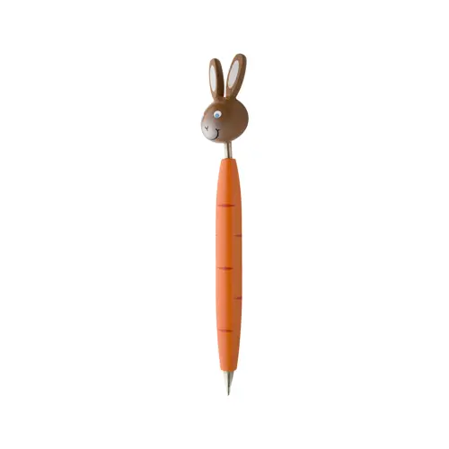 Penna a sfera in legno con figura di animale