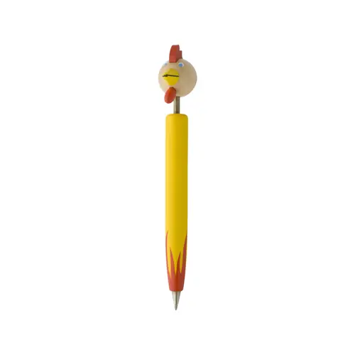 Penna a sfera in legno con figura di animale