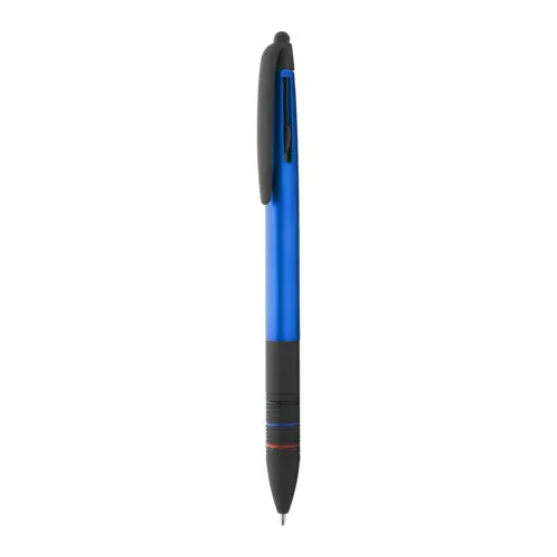 Penna a sfera in plastica multicolore disponibile in vari colori e con punta touch e tre refill nero rosso blu