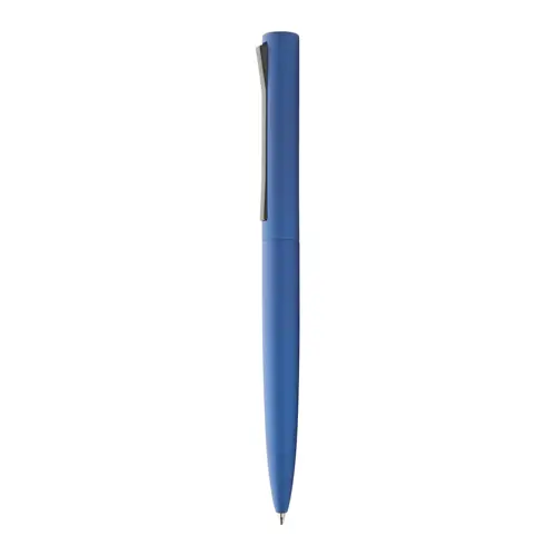 Penna a sfera in alluminio con finitura opaca disponibile in vari colori e con meccanismo a scatto e refill blu