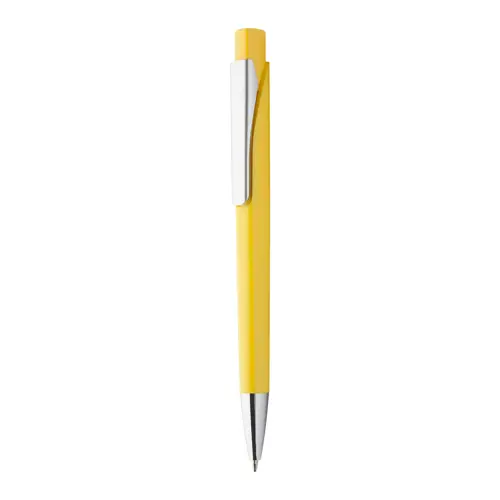 Penna a sfera in plastica colorata con meccanismo a scatto e refill blu