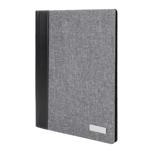 Cartella in lino e pelle con blocco appunti in farmato A4