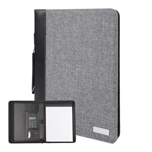 Cartella con maniglia per il trasporto porta documenti e blocco appunti in formato A4 calcolatrice e tasche interne