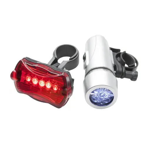 Set accessori bicicletta con copri maniglie, reggisella, luci posteriore e anteriore a led