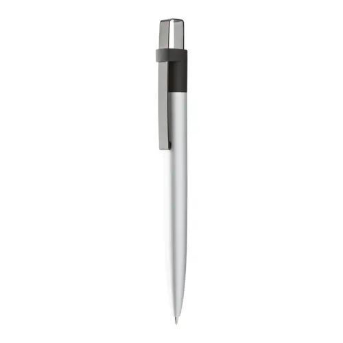 Penna a sfera in alluminio in confezione regalo nera refill blu