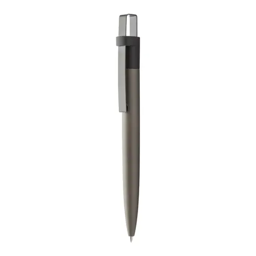 Penna a sfera in alluminio in confezione regalo nera refill blu