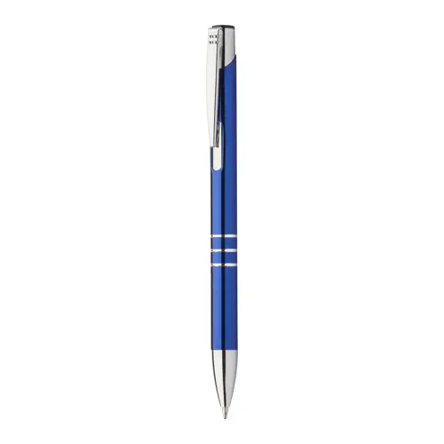 Penna a sfera in alluminio anodizzato in diversi colori con meccanismo a scatto e refill blu
