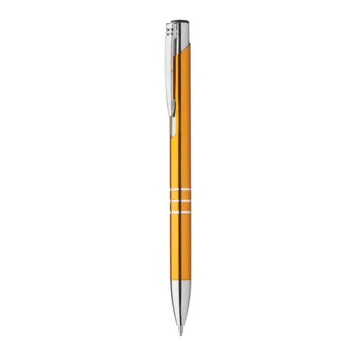 Penna a sfera in alluminio anodizzato in diversi colori con meccanismo a scatto e refill blu