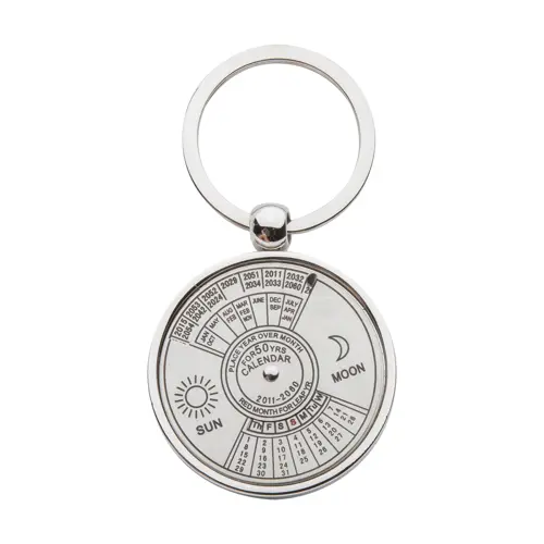 Portachiavi in metallo con calendario perpetuo