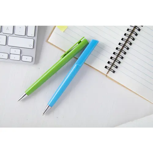 Penna a sfera in plastica meccanismo a scatto refill blu