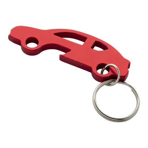 Portachiavi e apribottiglie in alluminio a forma di auto