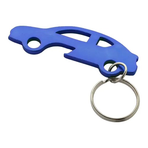 Portachiavi e apribottiglie in alluminio a forma di auto